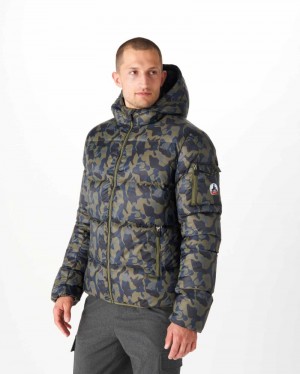 JOTT Java Extreme Cold Kukuletalı Kaz Tüyü Mont Erkek Camo Baskılı | OFT-3862