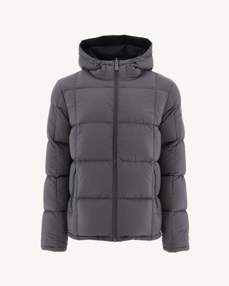 JOTT Aspen Reversible Great Cold Kukuletalı Kaz Tüyü Mont Erkek Siyah Koyu Gri | UNL-3074