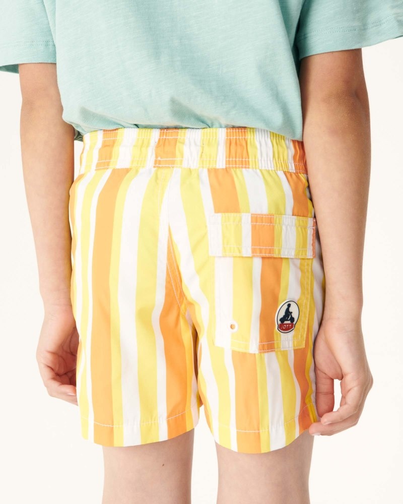 JOTT Cassis Stripe Swim Shorts Çocuk Limon Beyaz | BED-0660