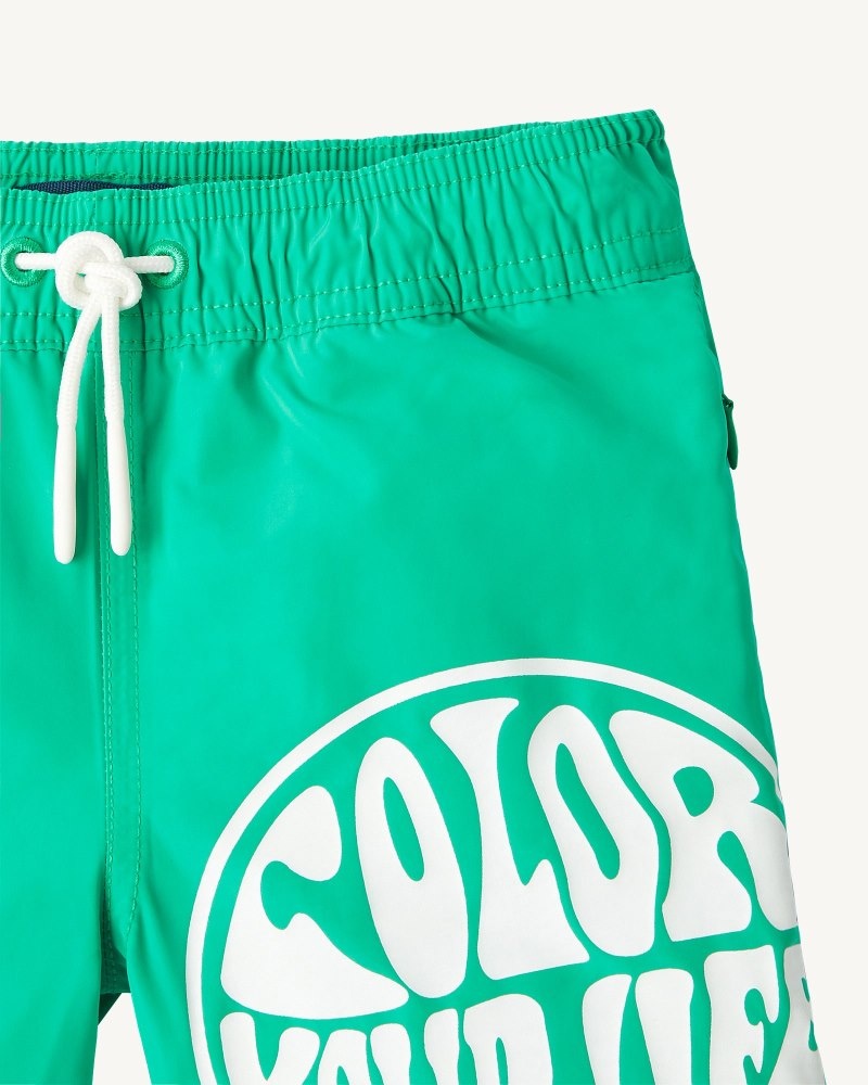 JOTT Cassis Swim Shorts Çocuk Yeşil Beyaz | TIZ-0896