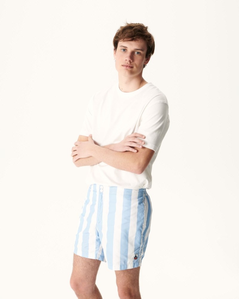 JOTT Deauville Stripe Swim Shorts Erkek Kırmızı Beyaz | MQW-0620