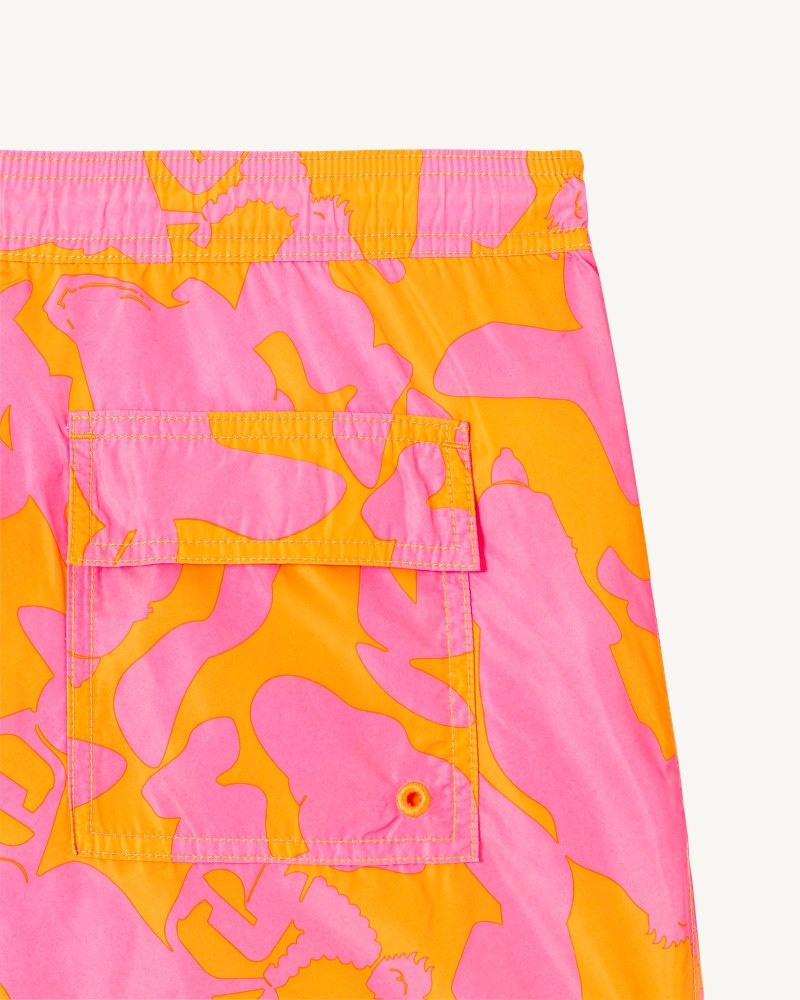 JOTT Intense Pink/Apricot Biarritz Camo Swim Shorts Erkek Koyu Mavi | QRE-7177