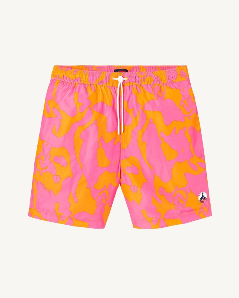 JOTT Intense Pink/Apricot Biarritz Camo Swim Shorts Erkek Koyu Mavi | QRE-7177