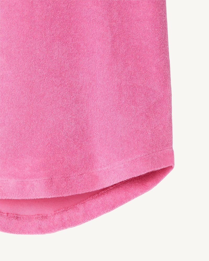 JOTT Mini Hot Pink Kukuletalı Pamuklu Terry Elbise Çocuk Beyaz | XJP-8557