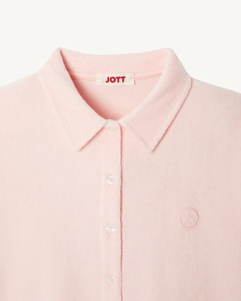 JOTT Nova Kısa Terrycloth Gömlek Kadın Açık Pembe | IRF-7520