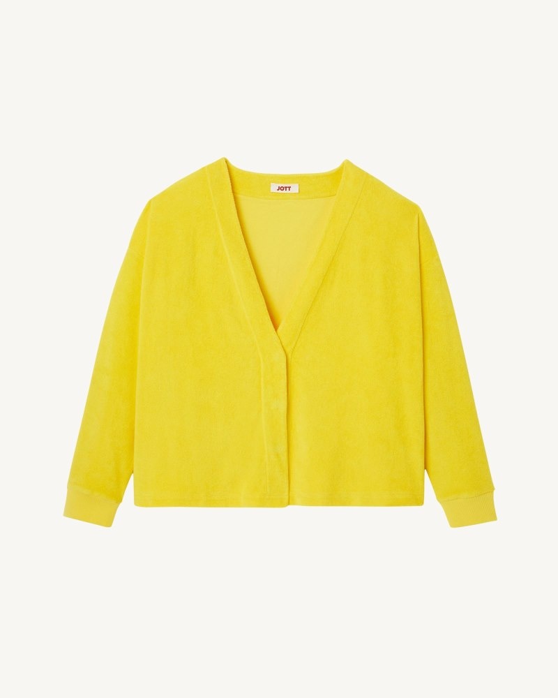 JOTT Pamplona Citron Long Sleeve Hırka Kadın Limon | NUS-6661