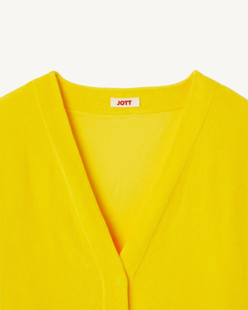 JOTT Pamplona Citron Long Sleeve Hırka Kadın Limon | NUS-6661