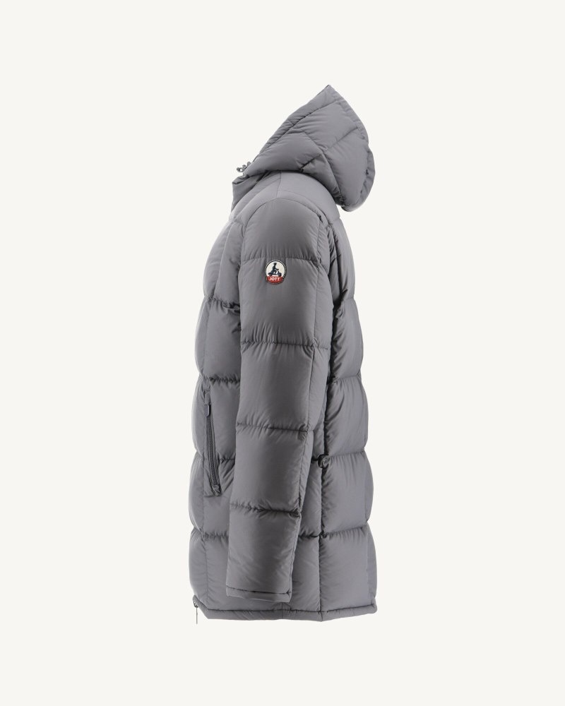 JOTT Toronto Reversible Extreme Cold Kukuletalı Kaz Tüyü Mont Erkek Siyah Koyu Gri | DEW-9724